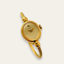 Load image into Gallery viewer, Vintage Timex Cocktail Watch | Cable Bangle Bracelet Gold Mechanical