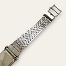 Load image into Gallery viewer, Vintage YSL Watch | Rectangular Black Dial Herringbone Mesh Bracelet, Quartz