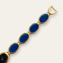 Load image into Gallery viewer, Vintage Lassale by Seiko Gold Blue Crystal Bracelet Watch, Quartz