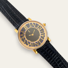 Load image into Gallery viewer, Vintage YSL 1990s Ladies Quartz Watch, Black Dial & Gold Case