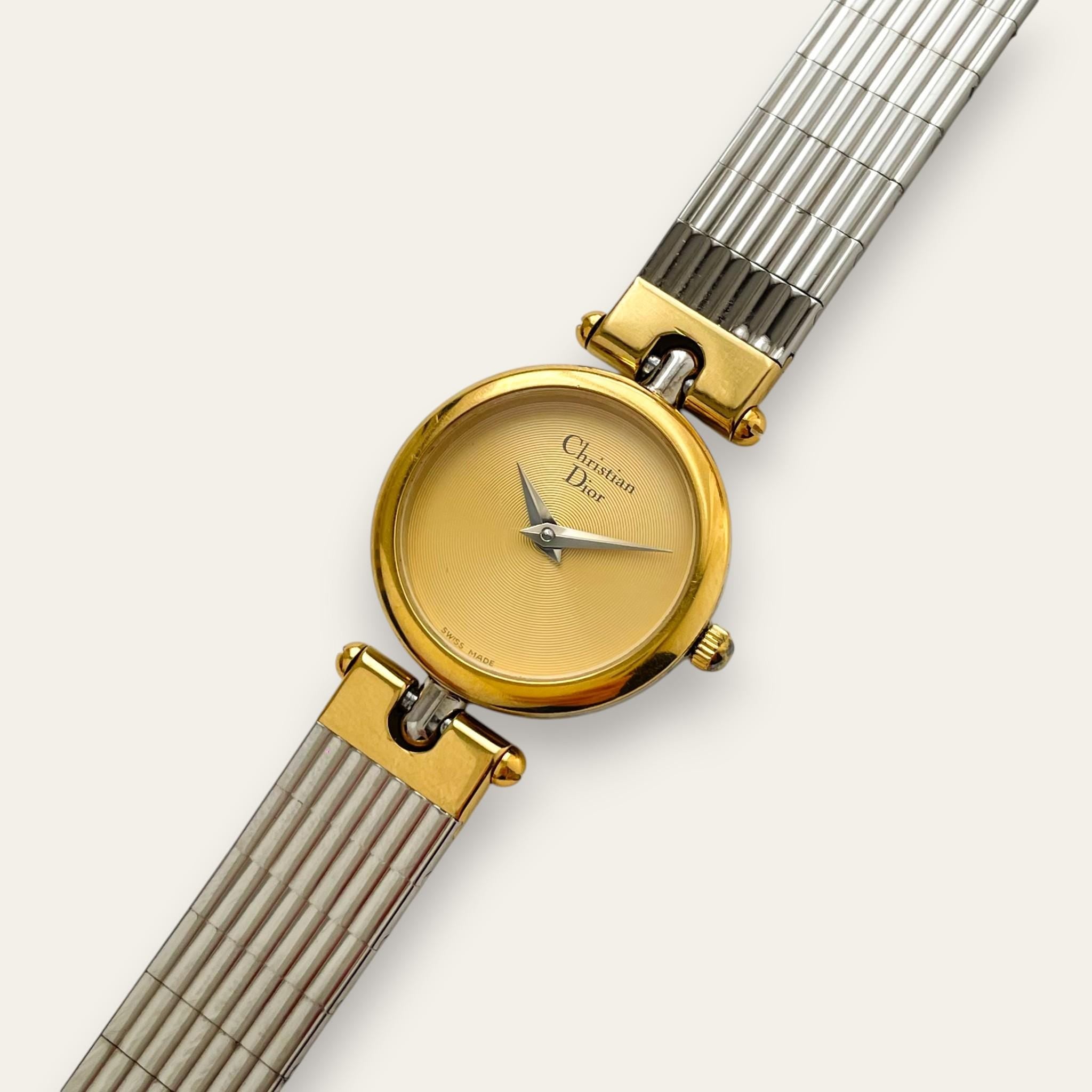 Vintage Christian Dior 3025 — 1990s Gold Dial Two-Tone Watch