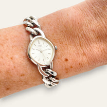 Load image into Gallery viewer, Vintage Seiko Chain Bracelet Watch for Women | Silver-Tone Curb Link, Quartz