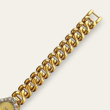 Load image into Gallery viewer, Vintage Jules Jurgensen Diamond Quartz Watch Gold Plated Oval Bracelet