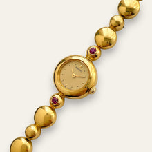 Load image into Gallery viewer, Vintage Seiko Ruby Gold Plated Jewellery Watch Bubble Bracelet, Quartz