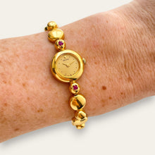 Load image into Gallery viewer, Vintage Seiko Ruby Gold Plated Jewellery Watch Bubble Bracelet, Quartz