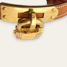 Load image into Gallery viewer, Vintage Hermès Kelly Watch, Gold Plated Padlock, Tan Leather Strap, Quartz