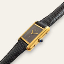 Load image into Gallery viewer, Vintage Must de Cartier Tank Wood Dial Mechanical Watch | 1980s Vermeil