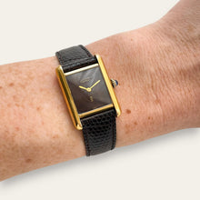 Load image into Gallery viewer, Vintage Must de Cartier Tank Wood Dial Mechanical Watch | 1980s Vermeil