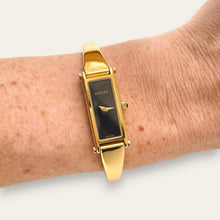 Load image into Gallery viewer, Vintage Ladies' Gold-Plated Gucci 1500L Bangle Quartz Watch - Black