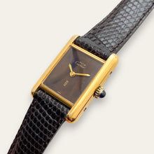 Load image into Gallery viewer, Vintage Must de Cartier Tank Wood Dial Mechanical Watch | 1980s Vermeil