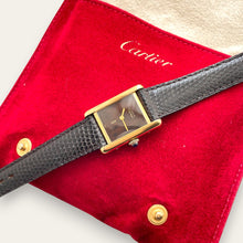 Load image into Gallery viewer, Vintage Must de Cartier Tank Wood Dial Mechanical Watch | 1980s Vermeil