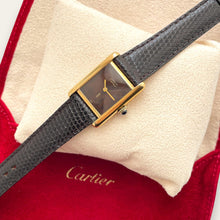 Load image into Gallery viewer, Vintage Must de Cartier Tank Wood Dial Mechanical Watch | 1980s Vermeil