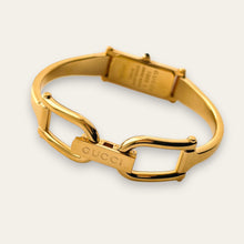 Load image into Gallery viewer, Vintage Ladies' Gold-Plated Gucci 1500L Bangle Quartz Watch - Black