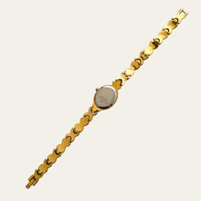 Load image into Gallery viewer, Vintage F. Hinds Gold Plated Ladies Watch Crystal Bezel Bracelet Strap, Quartz