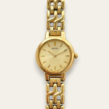 Load image into Gallery viewer, Vintage Seiko Gold-Plated Ladies' Watch, Woven Chain Bracelet — 1N00, Quartz