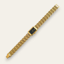 Load image into Gallery viewer, Vintage Seiko Gold-Plated Ladies' Tank Watch, Black Dial — Quartz