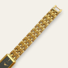 Load image into Gallery viewer, Vintage Seiko Gold-Plated Ladies' Tank Watch, Black Dial — Quartz