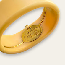 Load image into Gallery viewer, Christian Dior x Bulova Mechanical Bangle Watch 1970s | Bakelite Ivory Cuff
