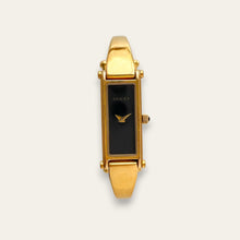 Load image into Gallery viewer, Vintage Ladies' Gold-Plated Gucci 1500L Bangle Quartz Watch - Black