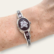 Load image into Gallery viewer, Vintage André Mouche Peek-a-Boo Quartz Cocktail Watch, Burgundy, 1999