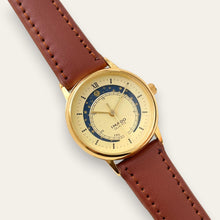 Load image into Gallery viewer, Vintage Imado Moonphase Watch, Gold-Tone, Celestial Dial, Original Box, Quartz