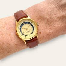 Load image into Gallery viewer, Vintage Imado Moonphase Watch, Gold-Tone, Celestial Dial, Original Box, Quartz