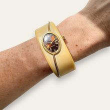 Load image into Gallery viewer, Christian Dior x Bulova Mechanical Bangle Watch 1970s | Bakelite Ivory Cuff