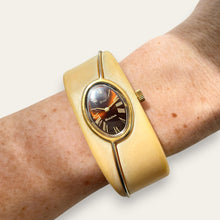 Load image into Gallery viewer, Christian Dior x Bulova Mechanical Bangle Watch 1970s | Bakelite Ivory Cuff