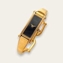 Load image into Gallery viewer, Vintage Ladies' Gold-Plated Gucci 1500L Bangle Quartz Watch - Black
