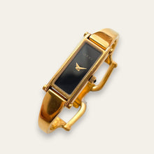 Load image into Gallery viewer, Vintage Ladies' Gold-Plated Gucci 1500L Bangle Quartz Watch - Black