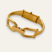 Load image into Gallery viewer, Vintage Ladies' Gold-Plated Gucci 1500L Bangle Quartz Watch - Black