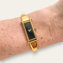 Load image into Gallery viewer, Vintage Ladies' Gold-Plated Gucci 1500L Bangle Quartz Watch - Black
