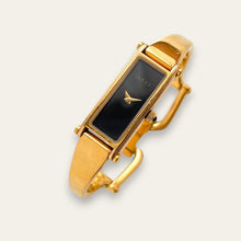 Load image into Gallery viewer, Vintage Ladies' Gold-Plated Gucci 1500L Bangle Quartz Watch - Black
