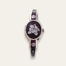 Load image into Gallery viewer, Vintage André Mouche Peek-a-Boo Quartz Cocktail Watch, Burgundy, 1999