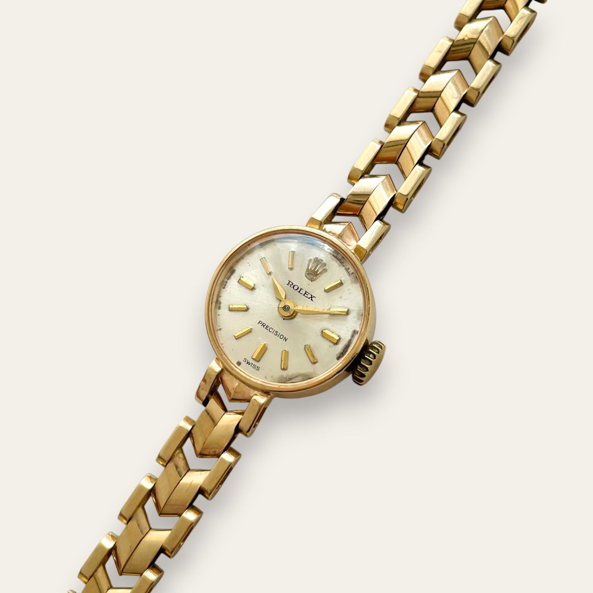 Vintage Rolex Precision Mechanical 9ct Gold Ladies Cocktail Watch