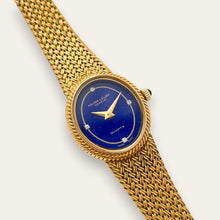 Load image into Gallery viewer, Vintage Favre-Leuba Geneve Quartz Lapis Blue Dial Cocktail Watch