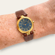 Load image into Gallery viewer, Vintage Raymond Weil Genève Gold-Plated Quartz Watch Blue Dial 1990s
