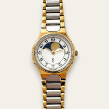 Load image into Gallery viewer, Vintage Yves Saint Laurent Moon Phase Quartz Watch, Two-Tone Bracelet