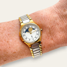 Load image into Gallery viewer, Vintage Yves Saint Laurent Moon Phase Quartz Watch, Two-Tone Bracelet