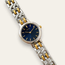 Load image into Gallery viewer, Vintage Seiko Two Tone Bracelet Watch Navy Blue Dial 1990s Quartz
