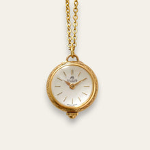 Load image into Gallery viewer, Vintage Bucherer Pendant Watch Necklace Gold-Tone Mechanical Swiss Made