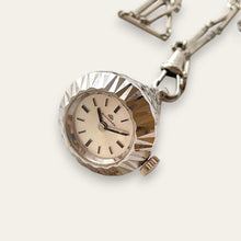 Load image into Gallery viewer, Vintage Bucherer Swiss Mechanical Pendant Watch Silver-Tone Bar Chain