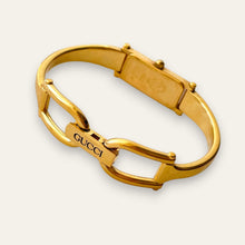 Load image into Gallery viewer, Vintage Ladies' Gold-Plated Gucci 1500 Bangle Quartz Watch - Black