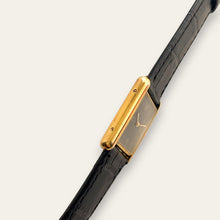 Load image into Gallery viewer, Vintage Must de Cartier Tank Vermeil Quartz Black Dial Roman Numerals
