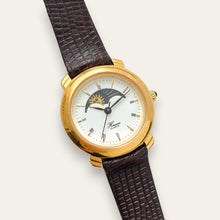 Load image into Gallery viewer, Vintage Sun & Moon Ladies' Gold-Tone Watch | Moonphase, Quartz
