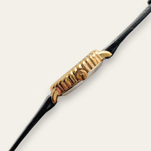 Load image into Gallery viewer, Vintage Juvenia Mechanical Watch Blue Dial Gold Rope Bezel 1970s Swiss
