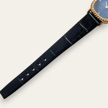 Load image into Gallery viewer, Vintage Juvenia Mechanical Watch Blue Dial Gold Rope Bezel 1970s Swiss