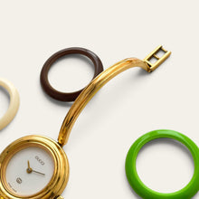 Load image into Gallery viewer, Vintage 1990s Gucci 1100L Ladies Quartz Watch Interchangeable Bezels