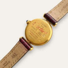 Load image into Gallery viewer, Vintage Must de Cartier Colisée Vermeil Quartz Ladies Watch Burgundy