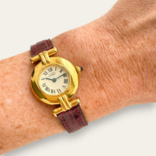Load image into Gallery viewer, Vintage Must de Cartier Colisée Vermeil Quartz Ladies Watch Burgundy